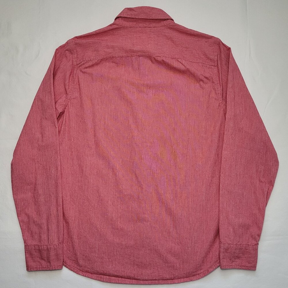 Hollister Mens Button Down Shirt Epic Flex Heather Red Medium Coastal Preppy - Picture 3 of 12